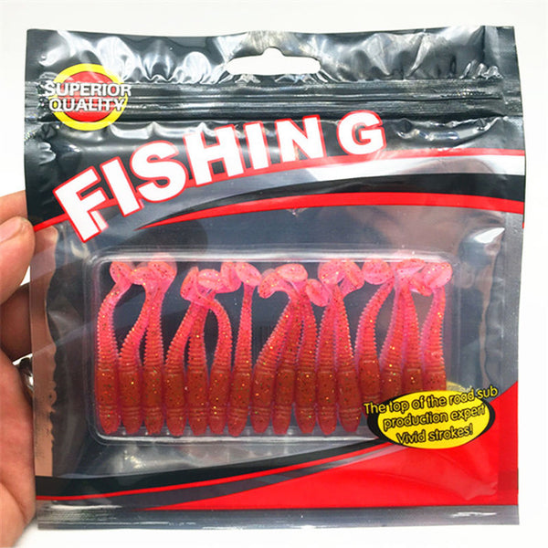 16 Pcs/Lot 5cm 1g Lures Soft Bait Worms fishing lure with salt smell Hot Fishing Takcle Grub Artificial Lures YR-257