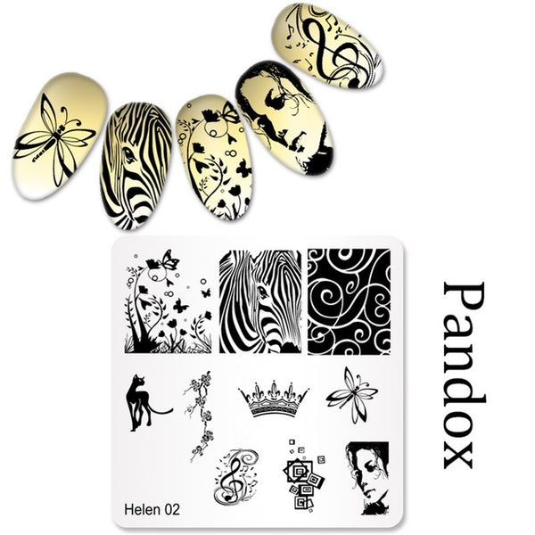 New Square 20 Styles Nail Art Stamp Stamping Plate 6cm Polish Design Print Manicure Nail Template Christmas Gift