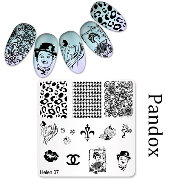 New Square 20 Styles Nail Art Stamp Stamping Plate 6cm Polish Design Print Manicure Nail Template Christmas Gift