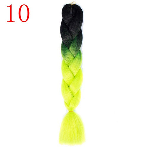 MISS WIG Ombre Kanekalon Jumbo Braids Synthetic Braiding Hair 60Color Available 100g 24Inch Hair Extension Pink  Blue Green 1pce