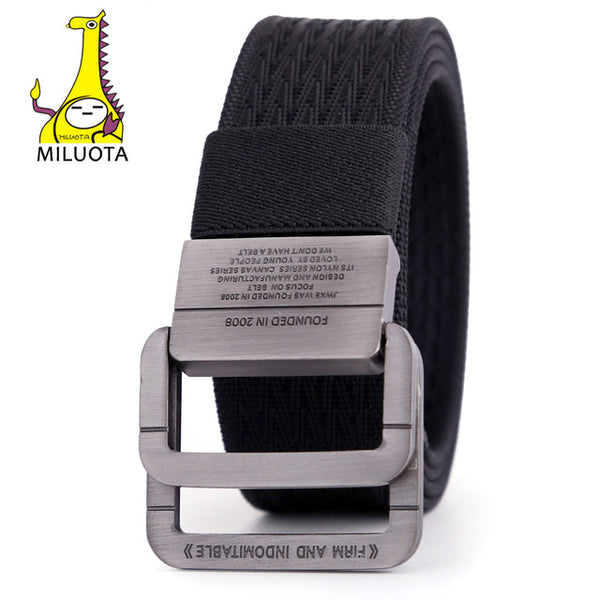 [MILUOTA] 2016 Military Equipment Tactical Belt Man Double Ring Buckle Thicken Canvas Belts for Men Waistband MU035