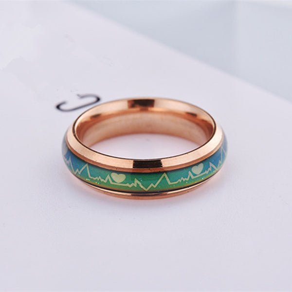 Fashion Titanium Black Mood Rings Temperature Emotion Feeling Engagement Rings Women Men 2017 Promise Rings For Couples Jewelry