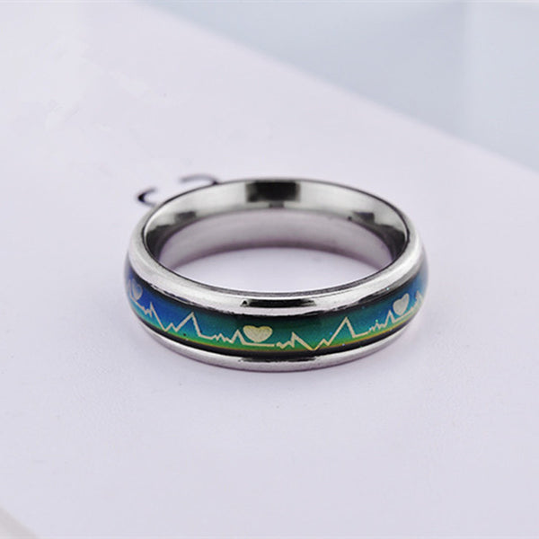 Fashion Titanium Black Mood Rings Temperature Emotion Feeling Engagement Rings Women Men 2017 Promise Rings For Couples Jewelry