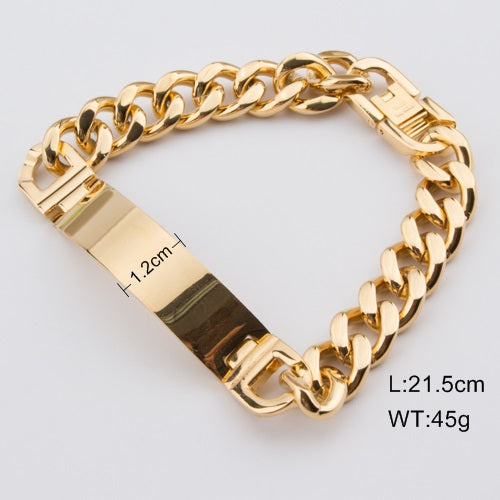 A&N AAA+Never Fade!!  Stainless Steel ID Bracelets Men Fashion Jewelry Gold Silver Men Id Bracelet Pulsera Hombre Solid Bracelet
