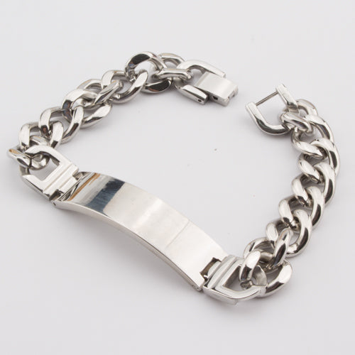 A&N AAA+Never Fade!!  Stainless Steel ID Bracelets Men Fashion Jewelry Gold Silver Men Id Bracelet Pulsera Hombre Solid Bracelet