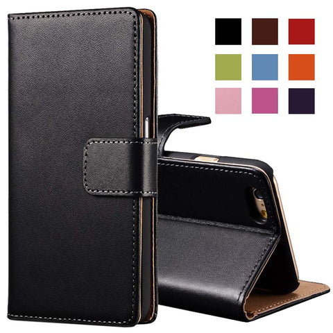 TOMKAS Flip Genuine Leather Wallet Case For iPhone 6 6S Plus With Card Slot Kickstand Phone Case For iPhone 6 Plus 6S Cases