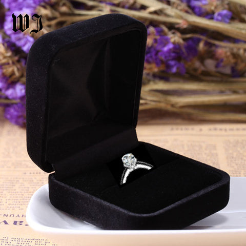 Wholesale Engagement Black Velvet Ring Box Jewelry Display Storage Foldable Case For Wedding Ring Valentine's Day Gift Organizer