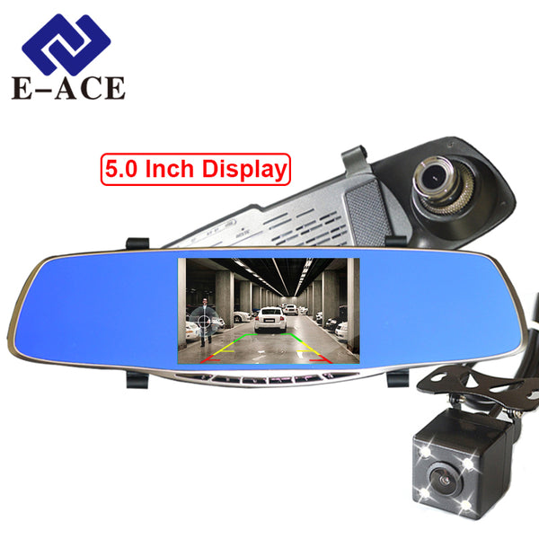 New Full HD 1080P Car Dvr Camera Avtoregistrator 5 Inch Rearview Mirror Digital Video Recorder Dual Lens Registrar Camcorder