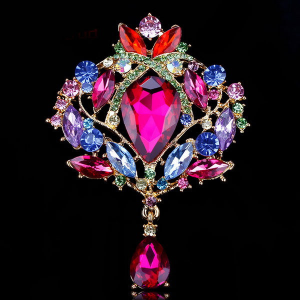 Various Colors Large Acrylic Crystal Vintage Drop Brooches or Jewelry Ornaments