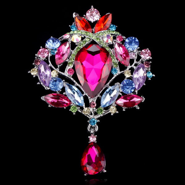 Various Colors Large Acrylic Crystal Vintage Drop Brooches or Jewelry Ornaments