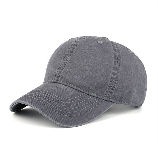High quality Washed Cotton Adjustable Solid color  Baseball Cap Unisex couple cap Fashion Leisure Casual HAT Snapback cap B126