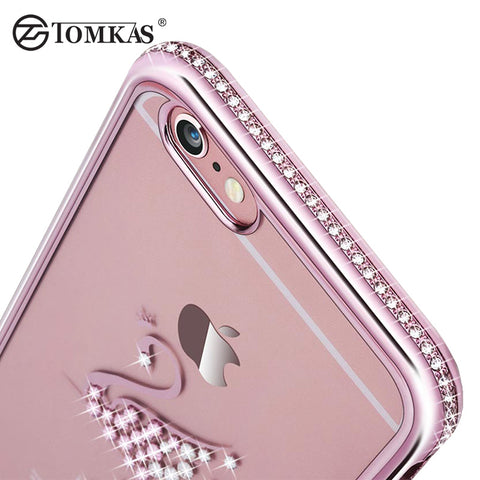 Rhinestone Silicone Case For iPhone 6 6S Plus 6 S Cases TOMKAS Glitter Cute Luxury 3D Diamond Cover For iPhone 6 6S Cases Coque