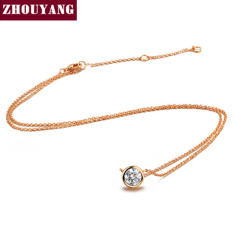 Top Quality Simple Style Crystal Pendant Necklace Rose Gold Color Fashion Jewellery Crystal ZYN388 ZYN453 ZYN454 ZYN455 ZYN385