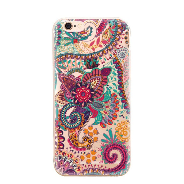 Ultra Thin Phone Case For iPhone 7 6 5 4 TPU Bags Cover For iPhone 5S 6S 4S 7 Plus 5C SE Spring Autumn Tiger Painting Pattern