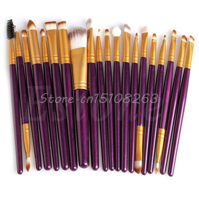 20Pcs Cosmetic Brushes Pro Powder Foundation Eyeshadow Eyeliner Lip Makeup Set Makeup Eyeshadow Foundation Concealer Brushes