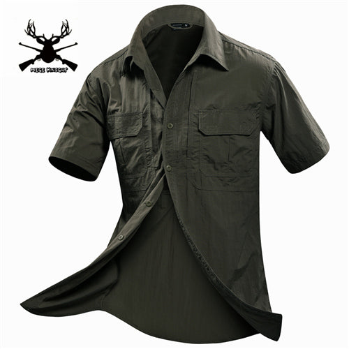 MEGE Summer Men Shirt Military Men Short Sleeve Shirt Casual Shirt Mens Brand Social Clothing Chemise Homme Camisa Masculina 2XL