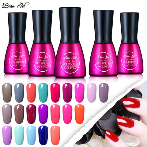 Beau Gel 7ml Nails UV Gel Polish Gorgeous Colored UV Curing Gel Enamel Semi Permanent Polish Pick from 241 Colors