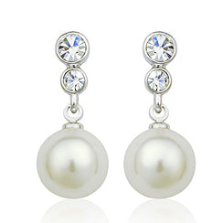 Top Quality ZYE326 Elegant Grace Imitation Pearl Rose Gold Color Drop Earrings Austrian Crystal Wholesale
