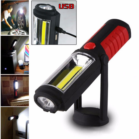 Portable COB Flashlight Torch USB Rechargeable LED Work Light Magnetic COB lanterna Hanging Lamp For Outdoor Camping