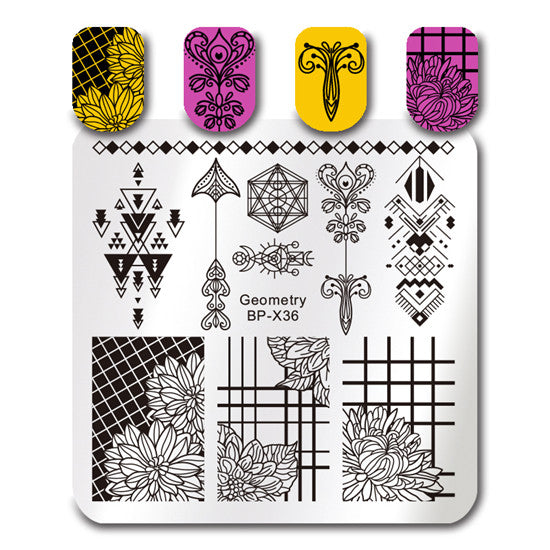 BORN PRETTY 6*6cm Square Nail Stamping Plates Lace Flower Animal Pattern Nail Art Stamp Stamping Template Image Plate Stencils