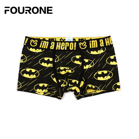 4colors Men Underwear Boxers Sexy underpant Cotton Male Panties Shorts Cartoon Printing Superman Batman