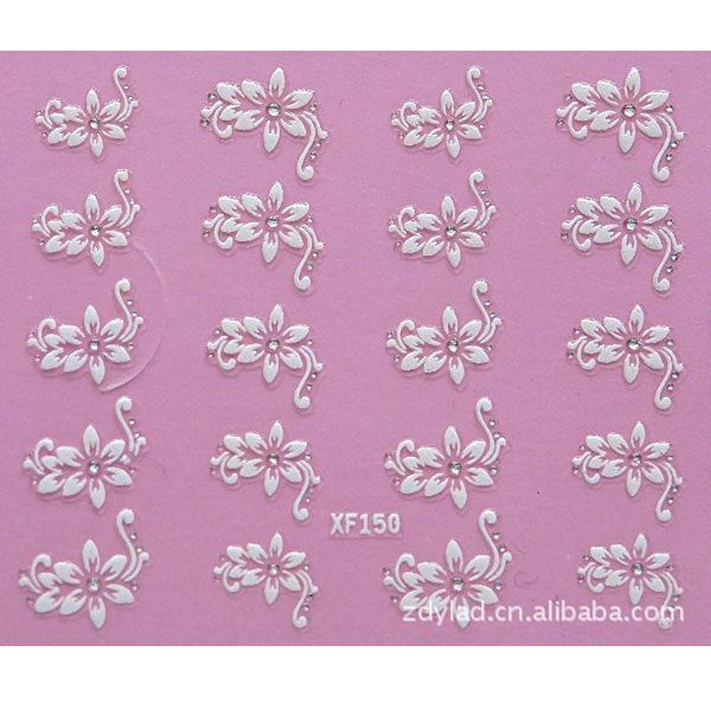 3D DIY flower design Water Transfer Nails Art Sticker decals lady women manicure tools Nail Wraps Decals wholesale