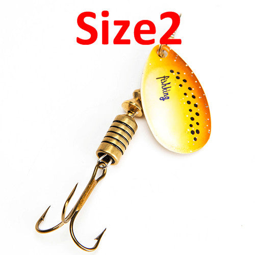 FISH KING 1PC Size0-Size5 Fishing Lure pesca Mepps Spinner bait Spoon Lures With Mustad Treble Hooks Peche Jig Anzuelos