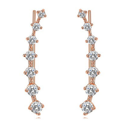 Big Dipper Four-Prong Setting 7pcs CZ Rose Gold Color Ear Hook Stud Earrings Fashion Jewelry ZYE534 ZYE548 ZYE527