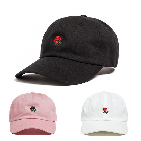 100% Cotton Rose embroidery hat black cap Blank snapback hip hop dad cap designer hats men women Visor hat skateboard gorra bone