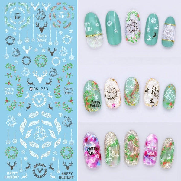 Rocooart DS255 DIY Water Transfer Nails Art Sticker Colorful Purple Fantacy Flowers Nail Stickers Wraps Foil Sticker manicure