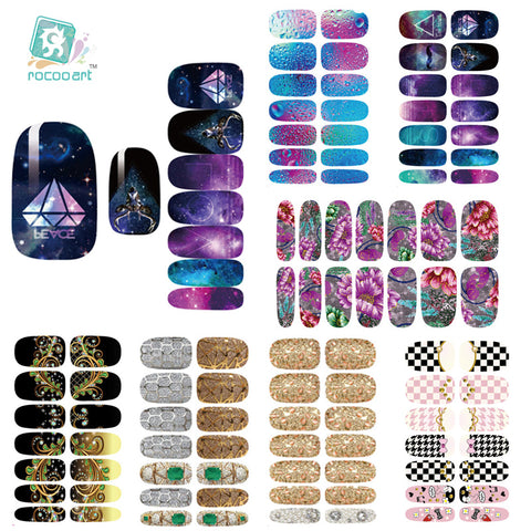 Rocooart K1 Nail Art Stickers Metallic Water Drops Space Water Transfer Nail Foils Decal Minx Manicure Decor Tools Nail Wraps