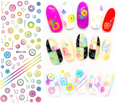 Rocooart DS072 2017 Nail Design Water Transfer Nails Art Sticker Color Butterfly Nail Wraps Sticker Watermark Fingernails Decal