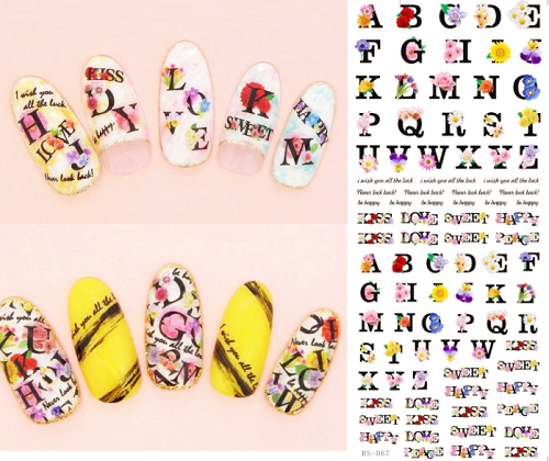 Rocooart DS071 Nail Design Water Transfer Nails Art Sticker Colorful Butterfly Nail Wraps Sticker Watermark Fingernails Decals