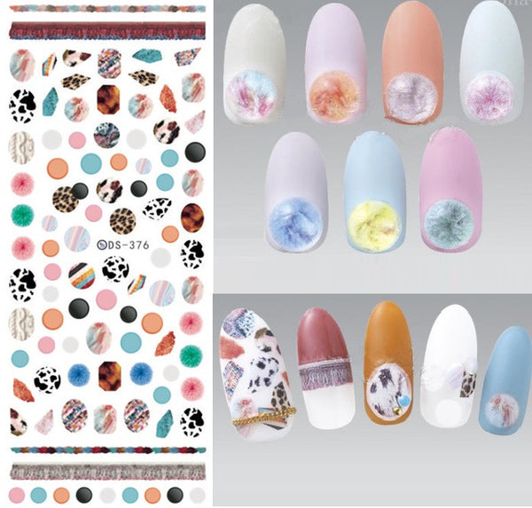 Rocooart DS373-384 Water Transfer Nails Art Sticker Harajuku Element Cats Kitty Caterpillar Nail Wrap Sticker sticker