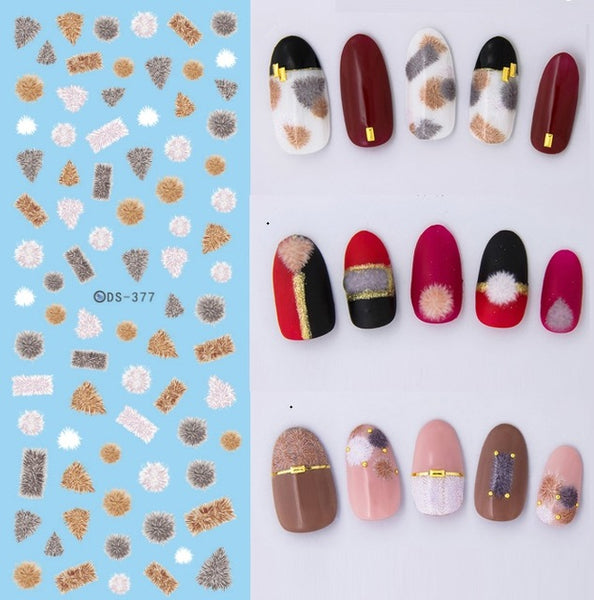 Rocooart DS373-384 Water Transfer Nails Art Sticker Harajuku Element Cats Kitty Caterpillar Nail Wrap Sticker sticker