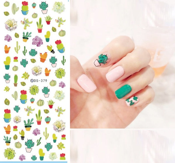 Rocooart DS373-384 Water Transfer Nails Art Sticker Harajuku Element Cats Kitty Caterpillar Nail Wrap Sticker sticker