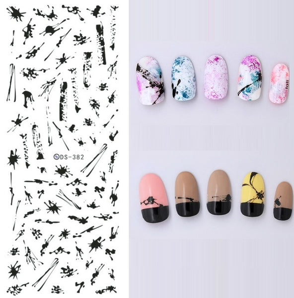 Rocooart DS373-384 Water Transfer Nails Art Sticker Harajuku Element Cats Kitty Caterpillar Nail Wrap Sticker sticker