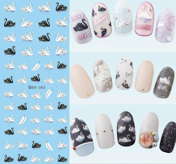 Rocooart DS373-384 Water Transfer Nails Art Sticker Harajuku Element Cats Kitty Caterpillar Nail Wrap Sticker sticker