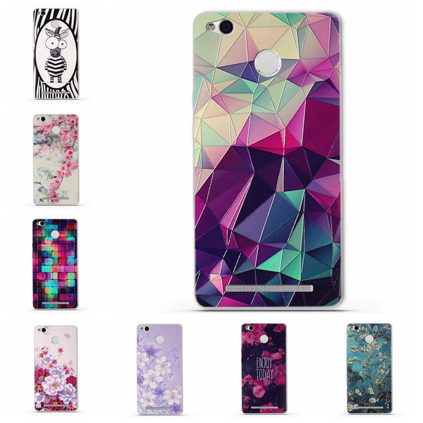 for Redmi 3x Phone Case Cover for Xiaomi Redmi 3 S 3s 3 X Soft TPU Silicon Flower Mobile Phone Bags For Redmi 3s 3 Pro Bags