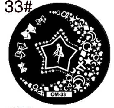 MANZILIN mp0001 OM Nail Art Plate Stamp Stamping Set Round Stainless Steel DIY Nail Polish Print Manicure Nail Stencil Template