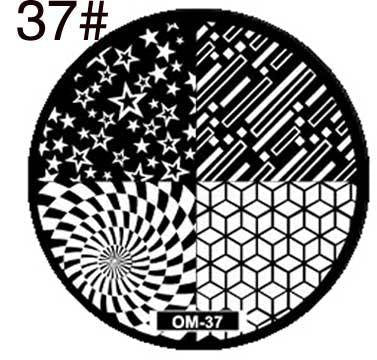 MANZILIN mp0001 OM Nail Art Plate Stamp Stamping Set Round Stainless Steel DIY Nail Polish Print Manicure Nail Stencil Template