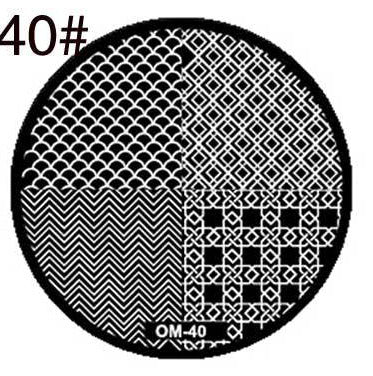 MANZILIN mp0001 OM Nail Art Plate Stamp Stamping Set Round Stainless Steel DIY Nail Polish Print Manicure Nail Stencil Template