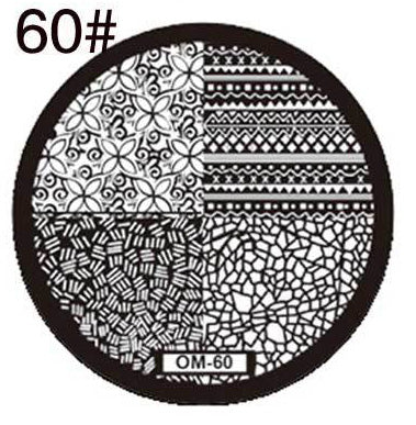 MANZILIN mp0001 OM Nail Art Plate Stamp Stamping Set Round Stainless Steel DIY Nail Polish Print Manicure Nail Stencil Template