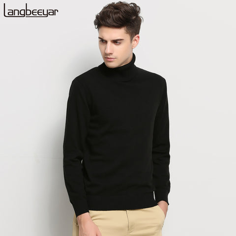 Hot 2017 New Autumn Winter Brand Clothing Sweater Men Turtleneck Slim Fit Winter Pullover Men Solid Color Knitted Sweater Men