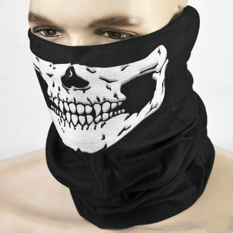 Hot Sale Halloween Scarf Cool Skull Design Adults Multi Function Ski Sport Motorcycle Biker Scarf Half Face Mask Sport Headband