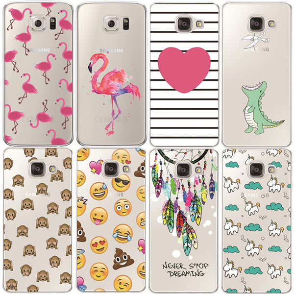 Flamingo Case For Samsung Galaxy S4 S5 S6 S7 Edge S8 Plus A3 A5 2016 2015 2017 J1 J2 J3 J5 J7 Transparent Silicone Fundas