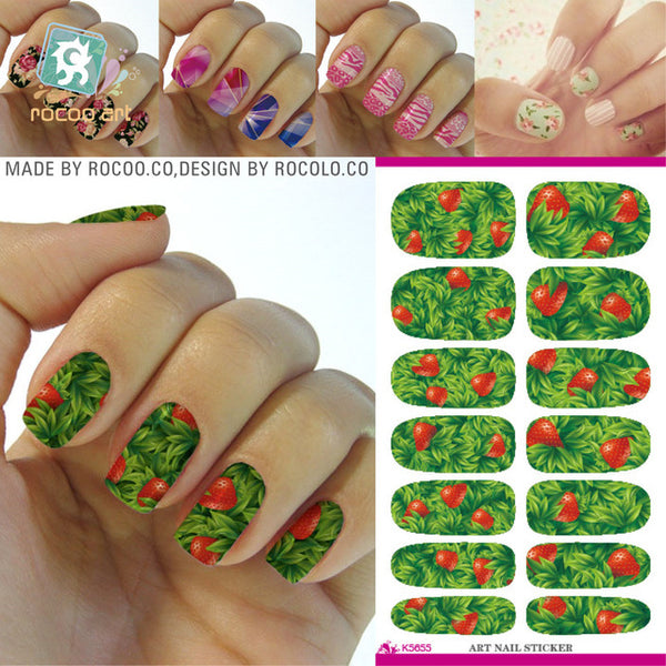 Rocooart K2 Water Transfer Nail Art Sticker Chinese Ink Rose Flowers Christmas Nail Wraps Sticker Manicure Decor Decals Foils