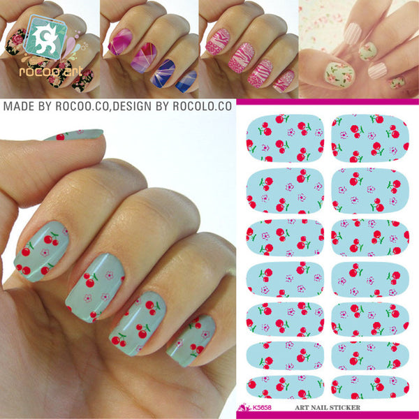 Rocooart K2 Water Transfer Nail Art Sticker Chinese Ink Rose Flowers Christmas Nail Wraps Sticker Manicure Decor Decals Foils