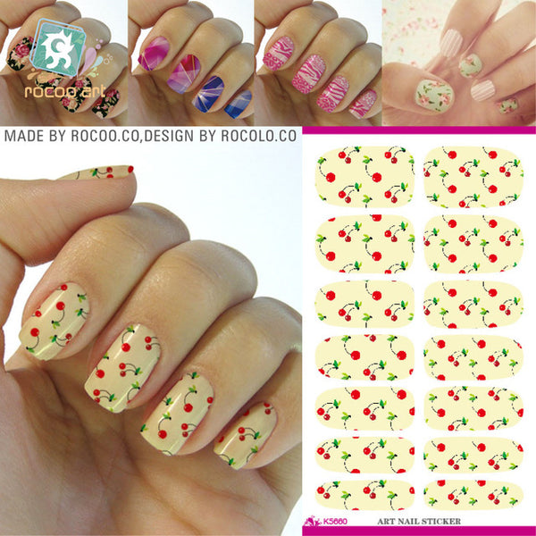 Rocooart K2 Water Transfer Nail Art Sticker Chinese Ink Rose Flowers Christmas Nail Wraps Sticker Manicure Decor Decals Foils