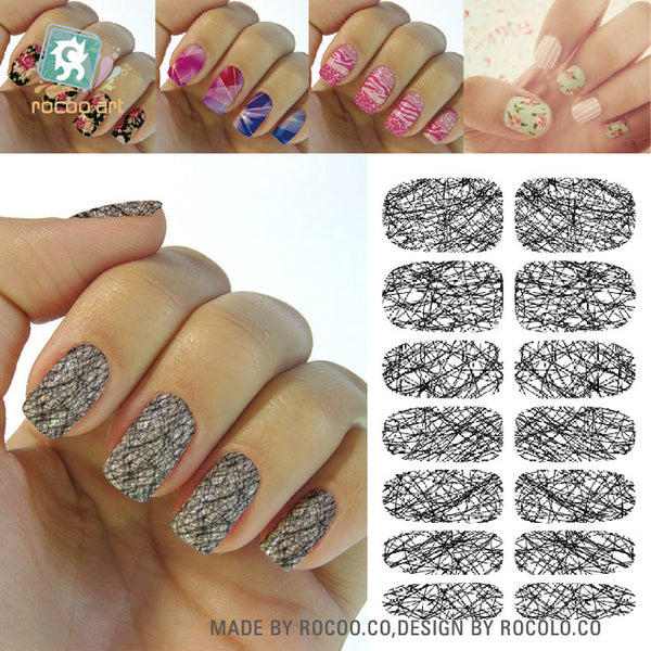 Rocooart K2 Water Transfer Nail Art Sticker Chinese Ink Rose Flowers Christmas Nail Wraps Sticker Manicure Decor Decals Foils